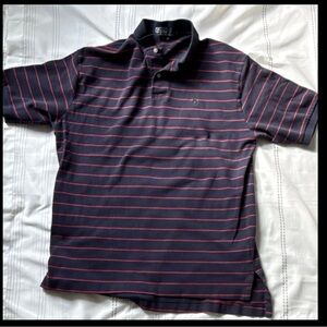 Polo Ralph Lauren Men's Striped Polo Shirt Navy Red Large Short Sleeve